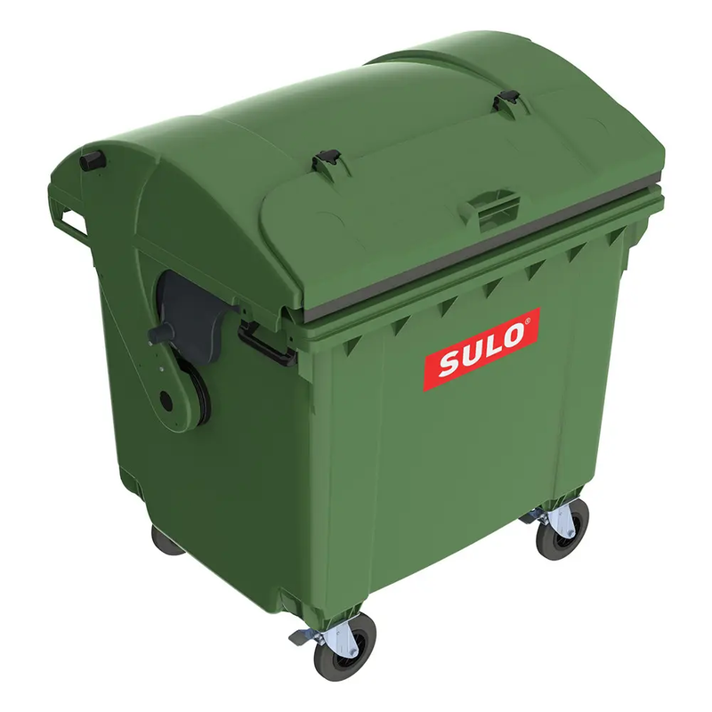 Контейнер для твердих побутових відходів 1100л SULO, сферична кришка, зелений